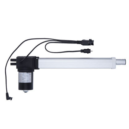 Linear actuator with cables on a white background