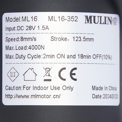 Technical label on a product with specifications and branding details.