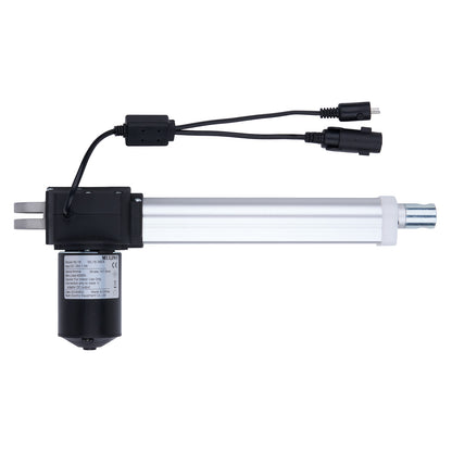 Linear actuator with cables on a white background