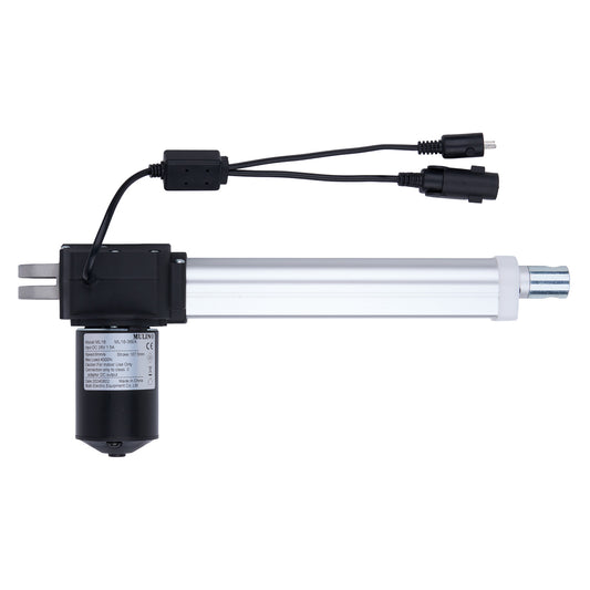 Linear actuator with cables on a white background