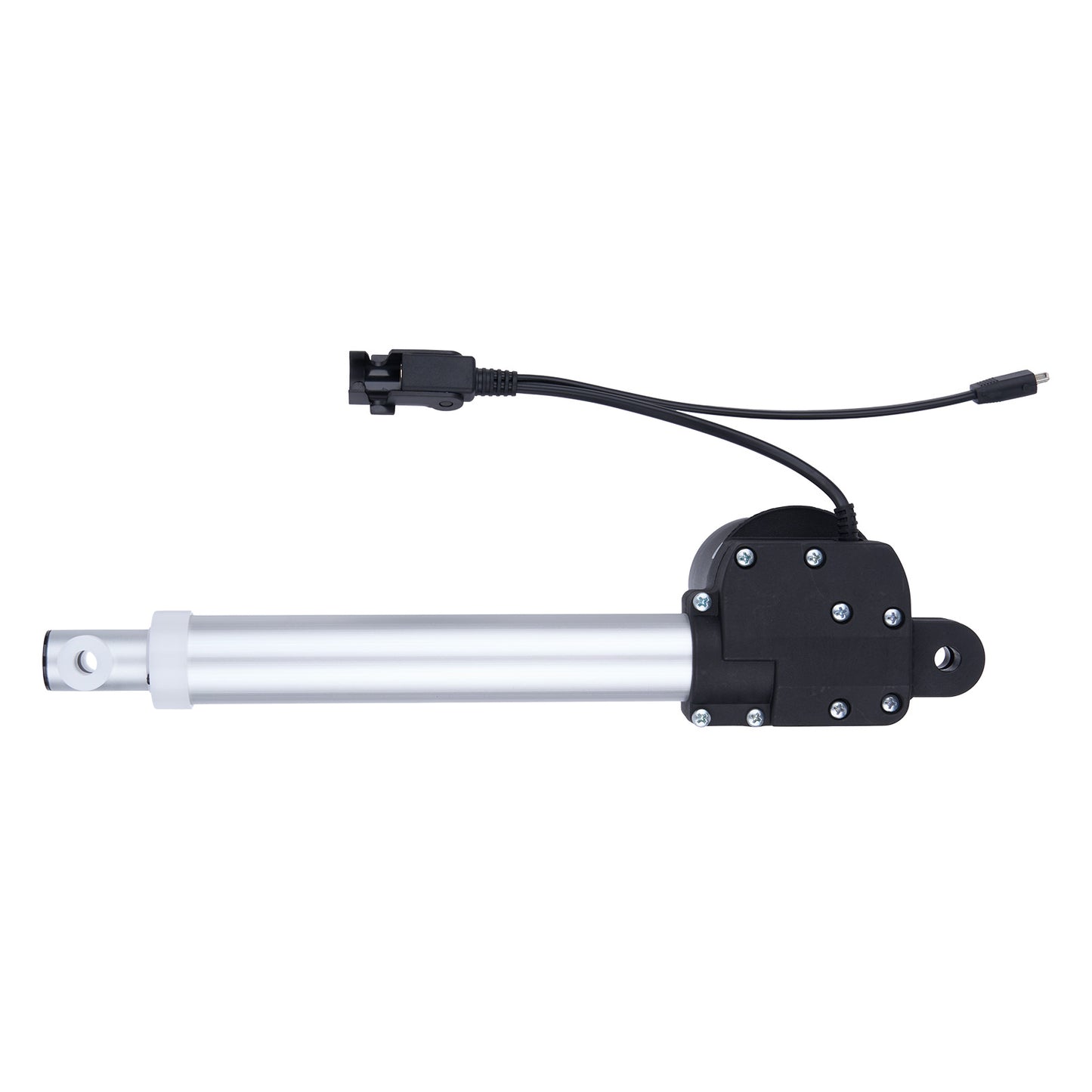 Mechanical linear actuator with cables on a white background
