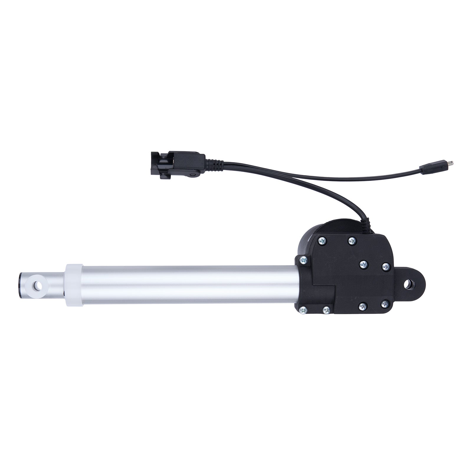 Mechanical linear actuator with cables on a white background