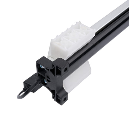 Close-up of a mechanical component with a white gear on a white background