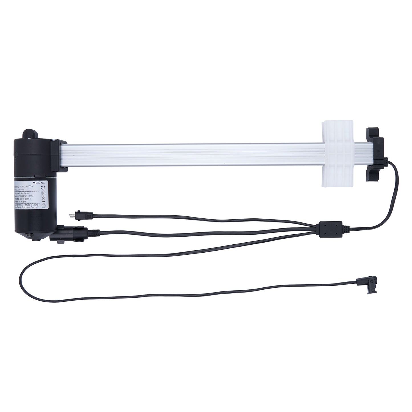 Electrical component with black and white design on a white background