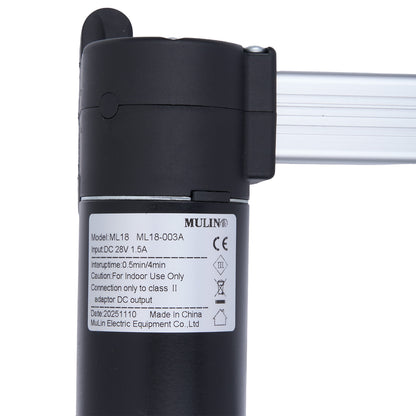 Black electronic device with label on a white background