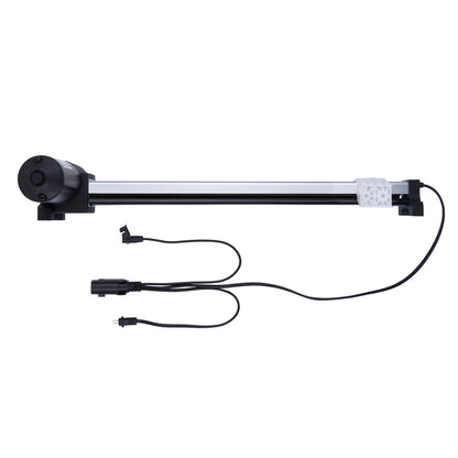 Aquarium light with black housing and cables on a white background