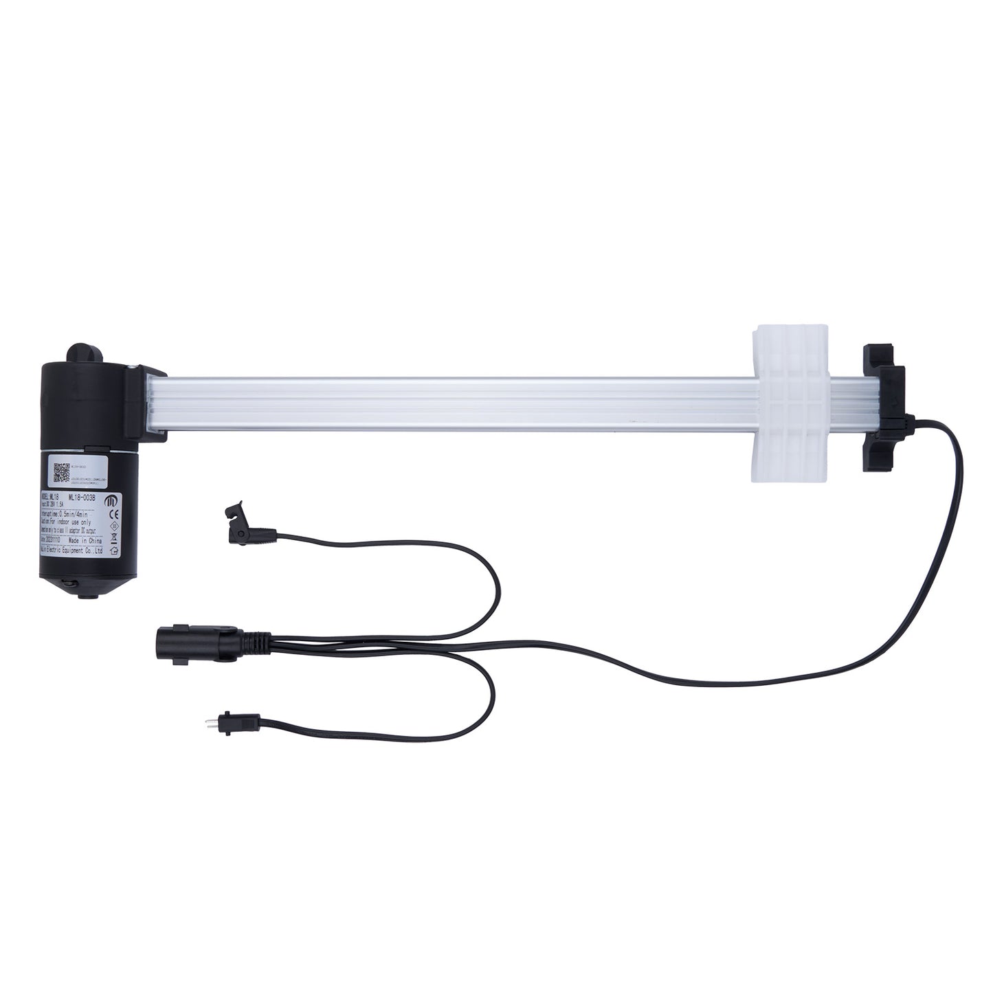 Aquarium light bar with black connectors on a white background