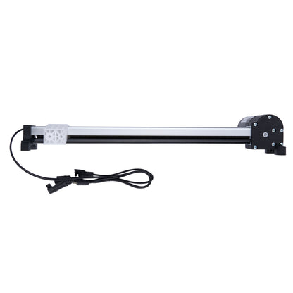 Long rectangular light fixture with power cord on a white background
