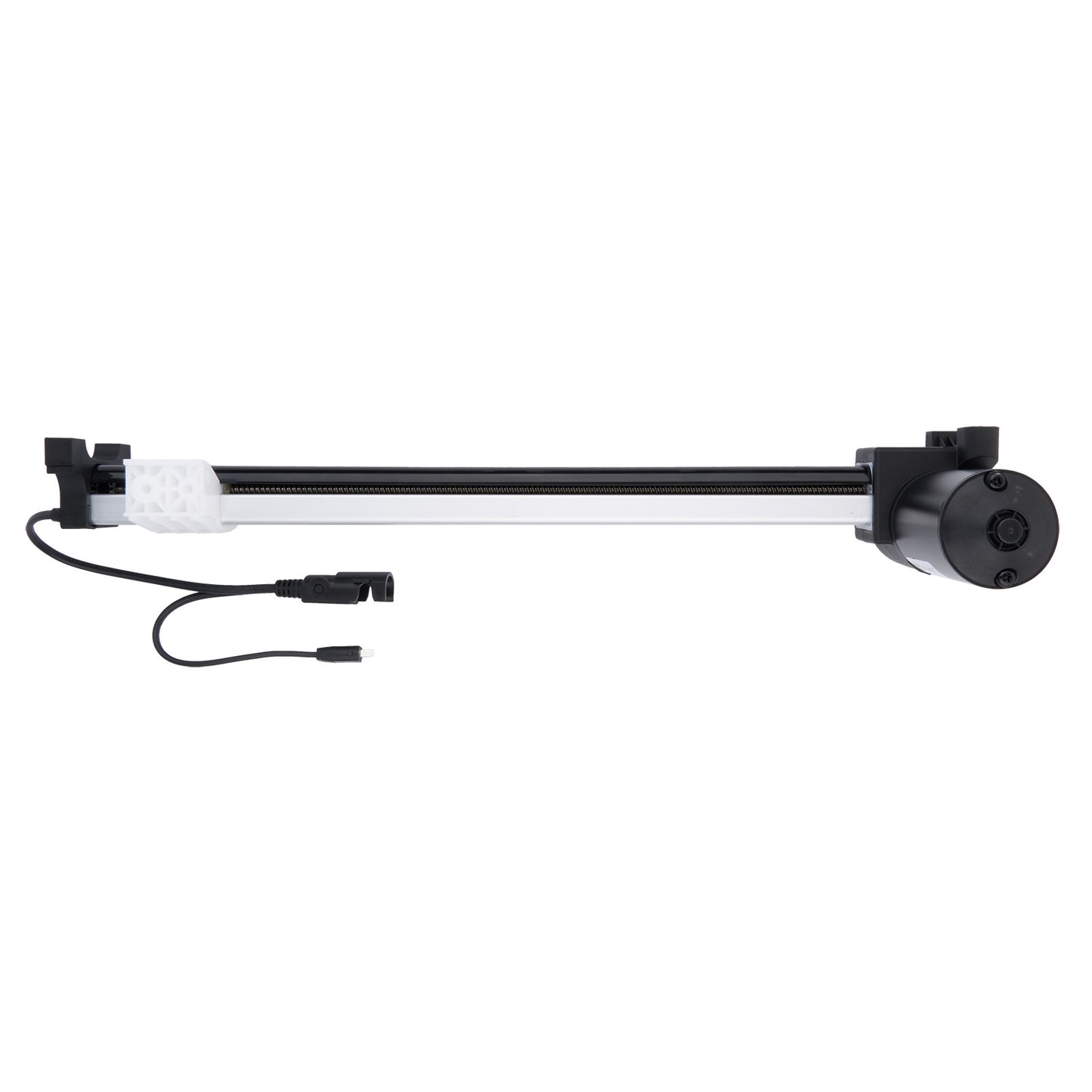 Camera slider with a white ball on a white background