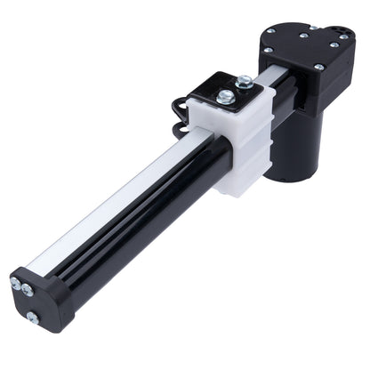 Mechanical arm with a black and white design on a white background