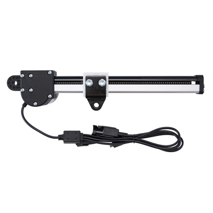 Mechanical linear actuator with cable on a white background