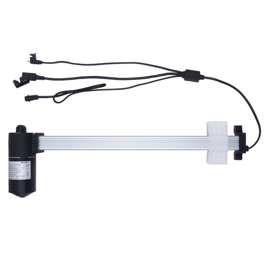 Linear actuator with cables on a white background