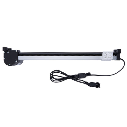 Black and silver aquarium light with a cable on a white background