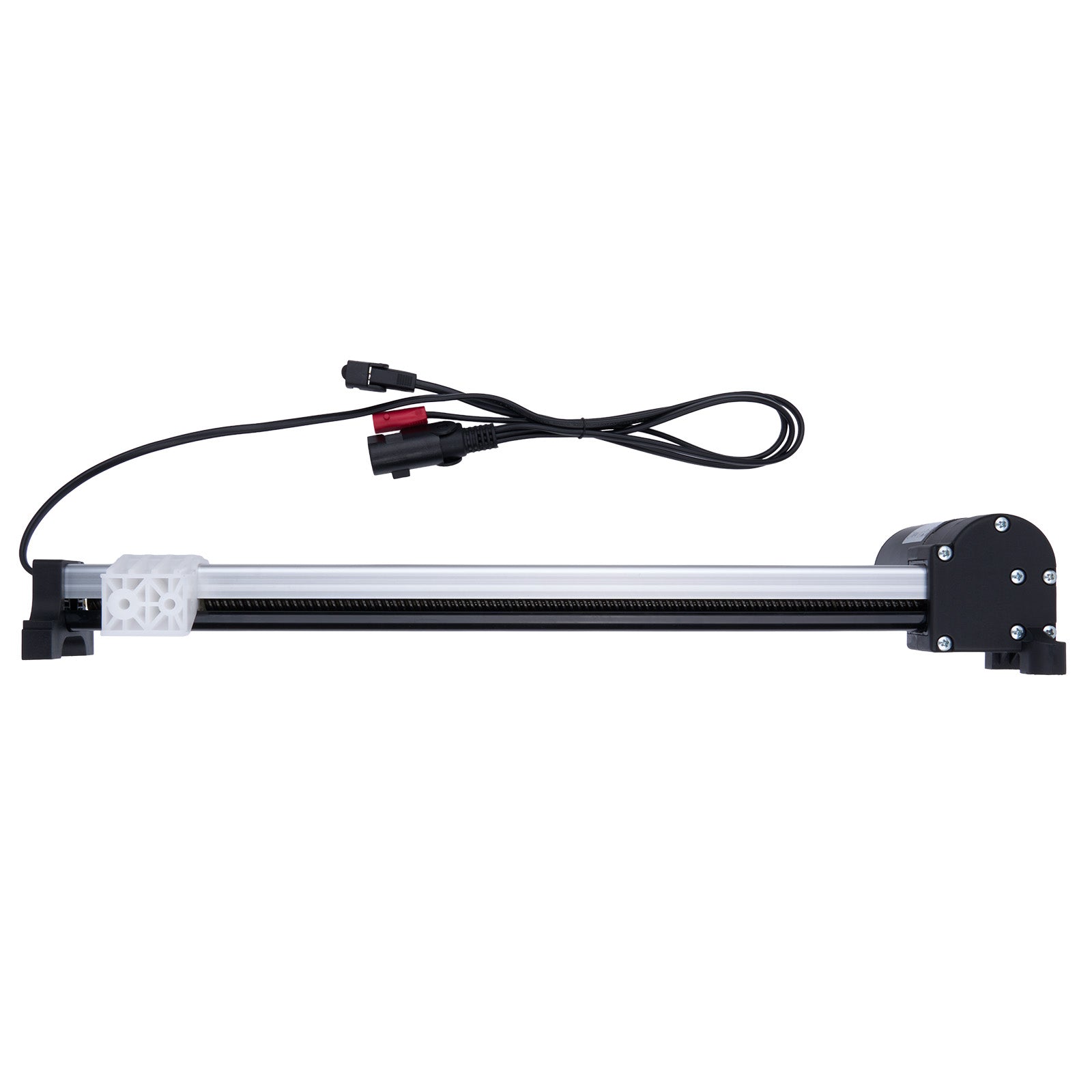 Linear actuator with power cable on a white background