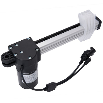 Mechanical pump with black housing and white rod on a white background