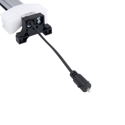 Light fixture with cable and connector on a white background