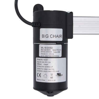 Black motor with label on a white background