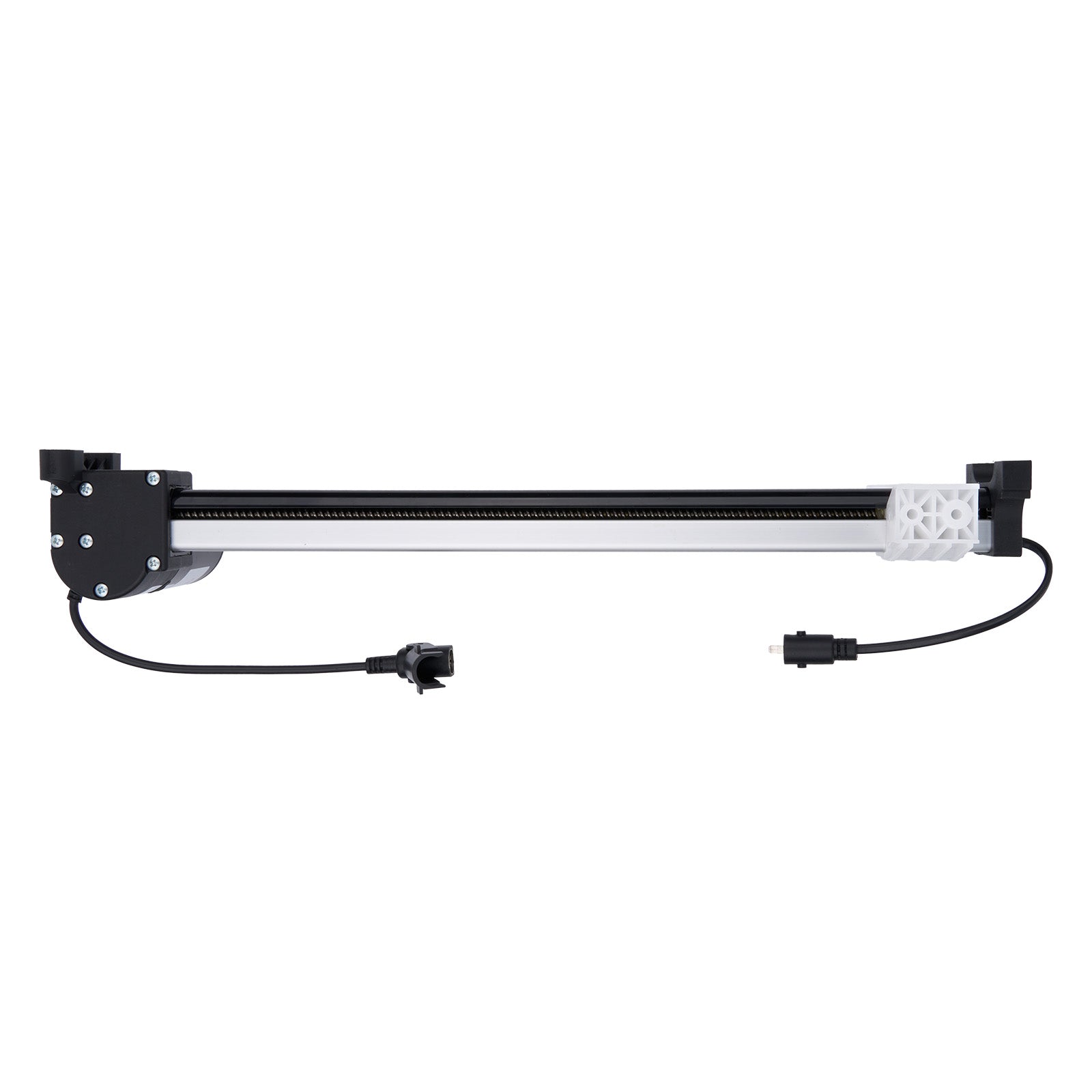 Light bar with black housing and connectors on a white background