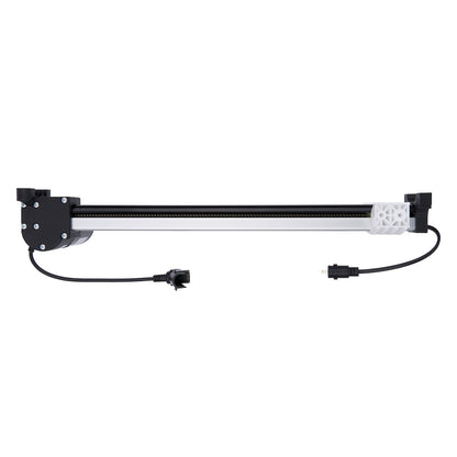 Light bar with black housing and connectors on a white background