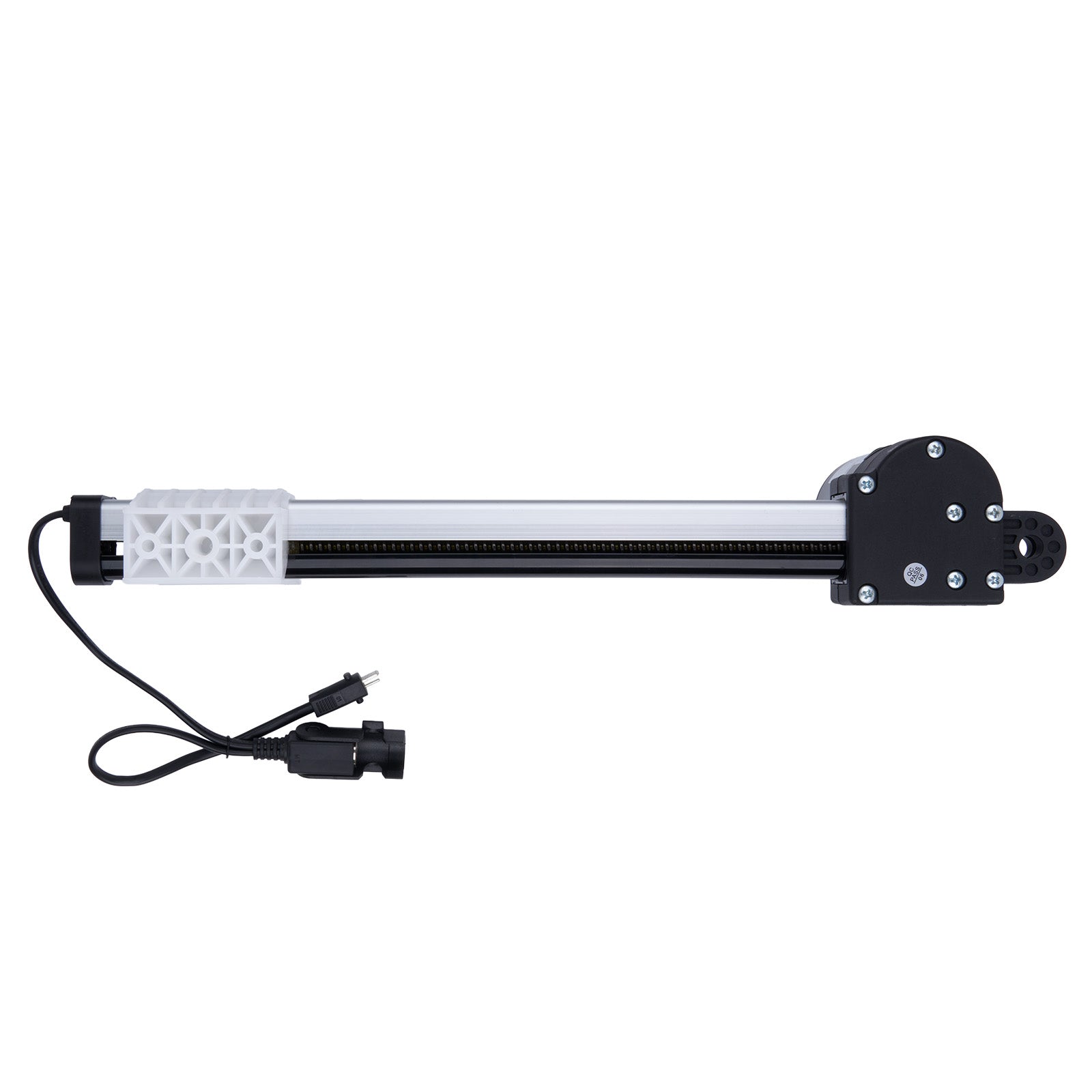 Mechanical linear actuator with cable on a white background