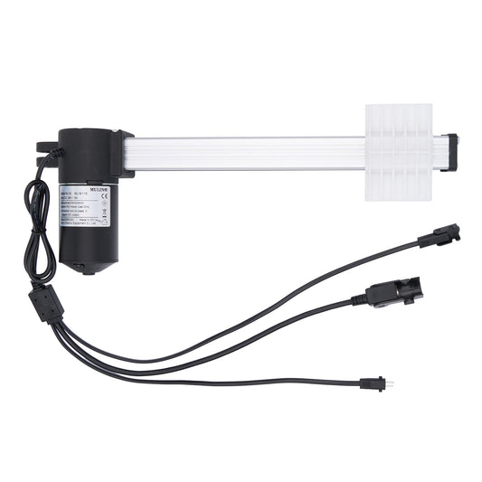 Mechanical arm with a motor and cables on a white background