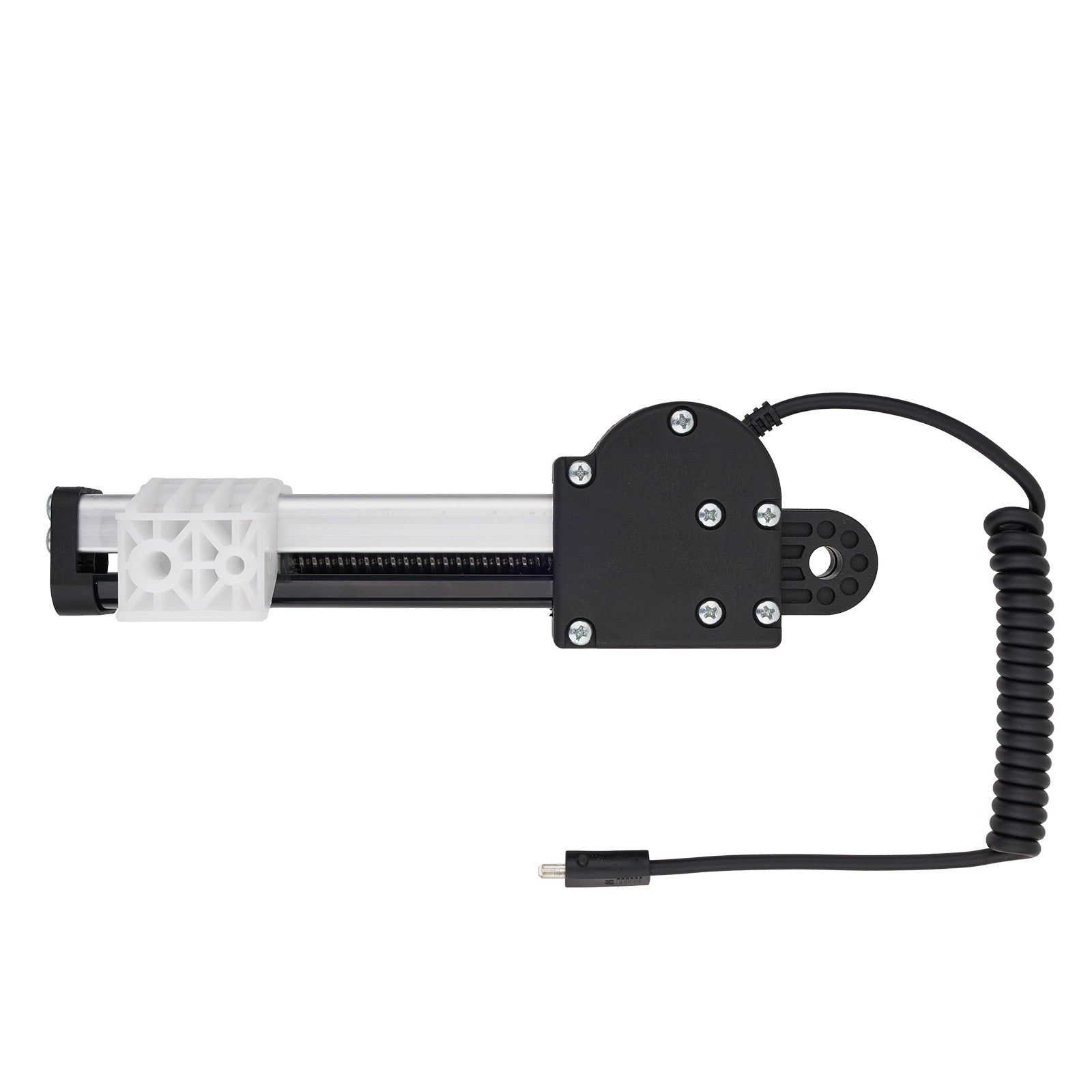 Mechanical component with coiled cable on a white background