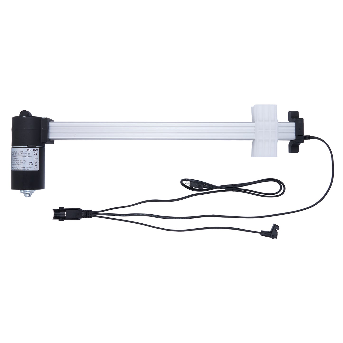 Mechanical arm with a motor on a white background