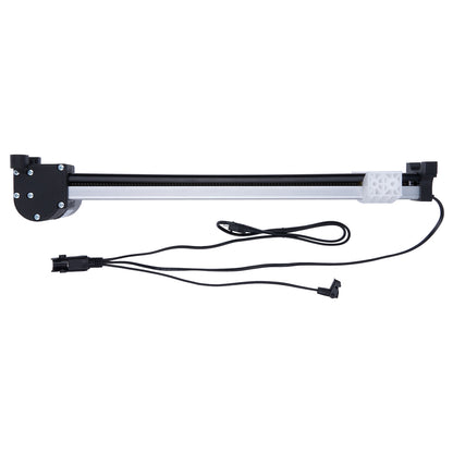 Mechanical arm with a cable on a white background