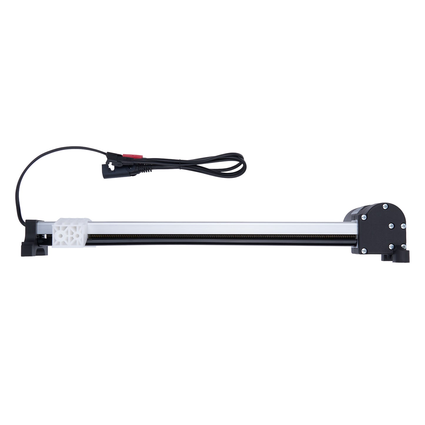 Light bar with black casing and wiring on a white background