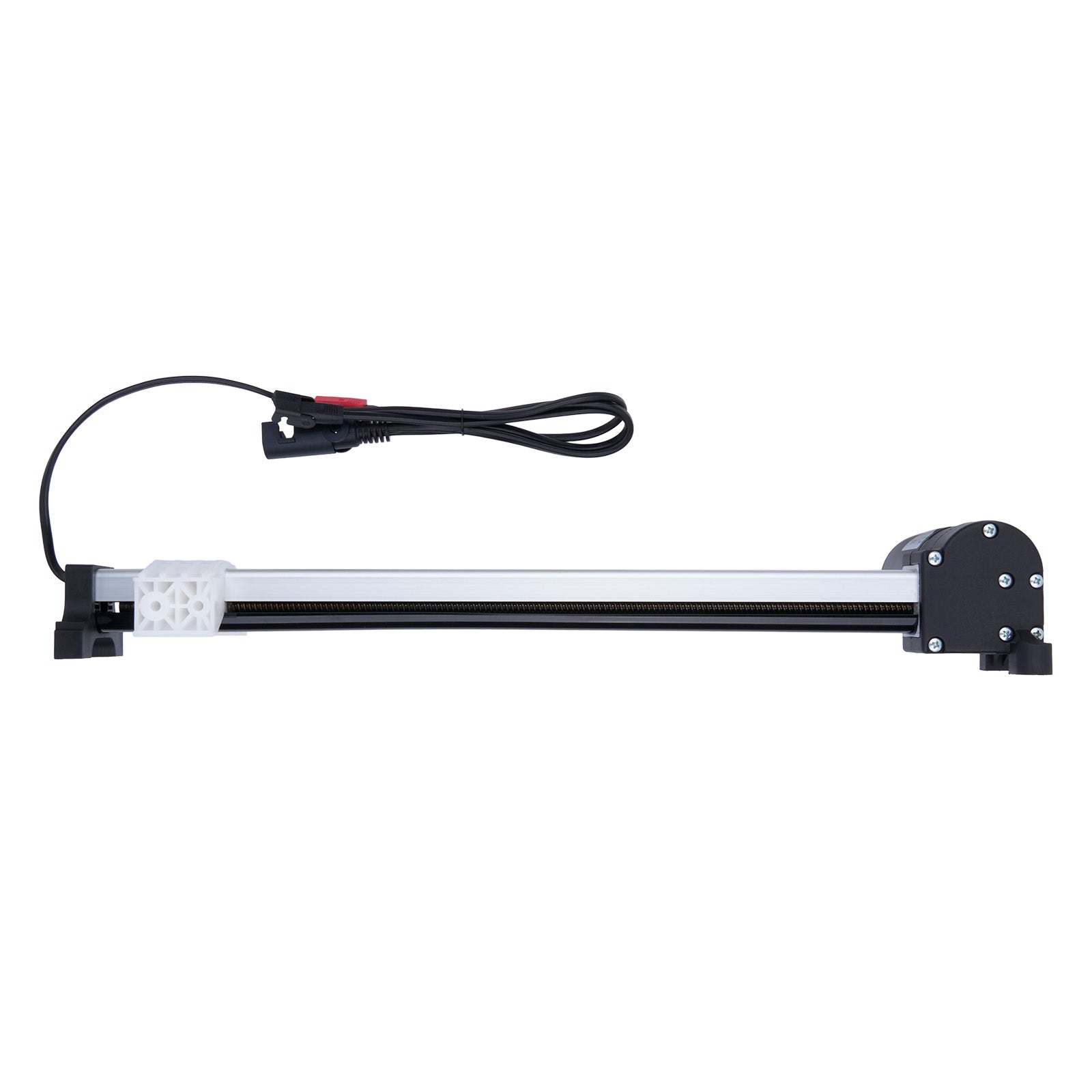 Light bar with black casing and wiring on a white background