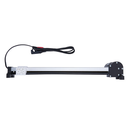 Light bar with black casing and wiring on a white background
