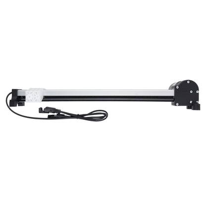 Black and silver light bar with a cable on a white background