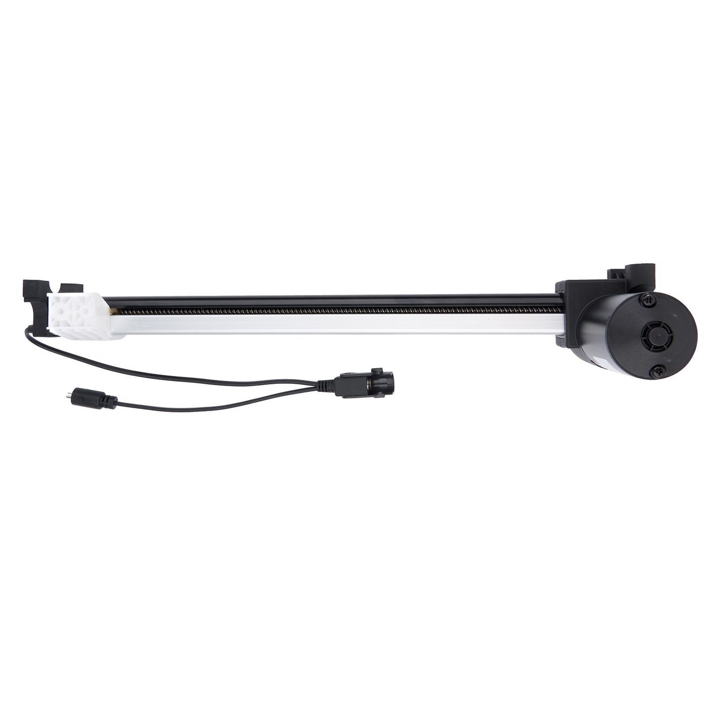 Mechanical slider with a white light bulb on a white background