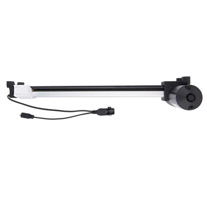 Mechanical slider with a white light bulb on a white background