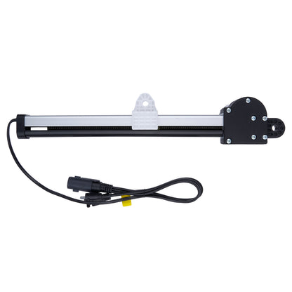 Mechanical linear actuator with wiring on a white background