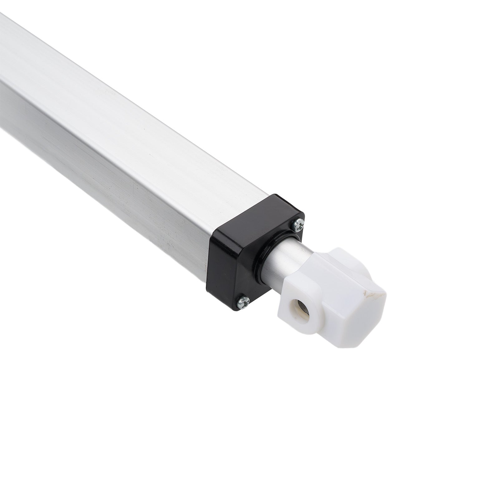 White LED light bar with black fitting on a white background
