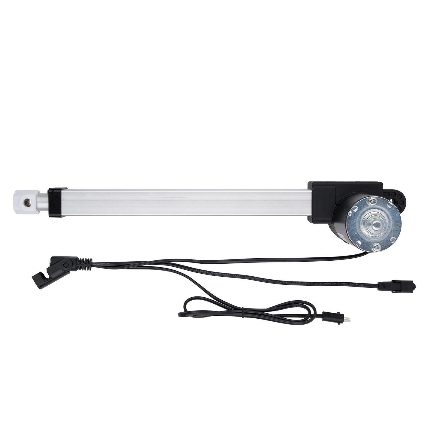 Linear actuator with cables on a white background