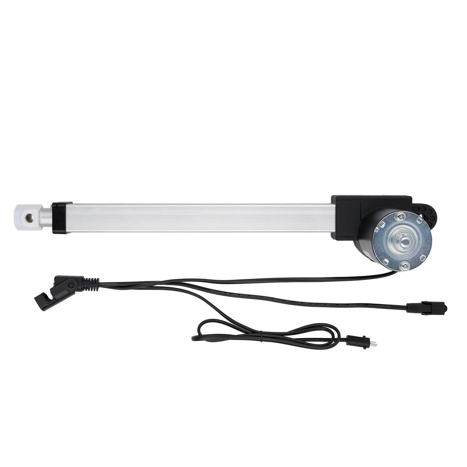 Linear actuator with cables on a white background