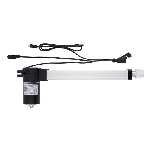 Linear actuator with cables on a white background