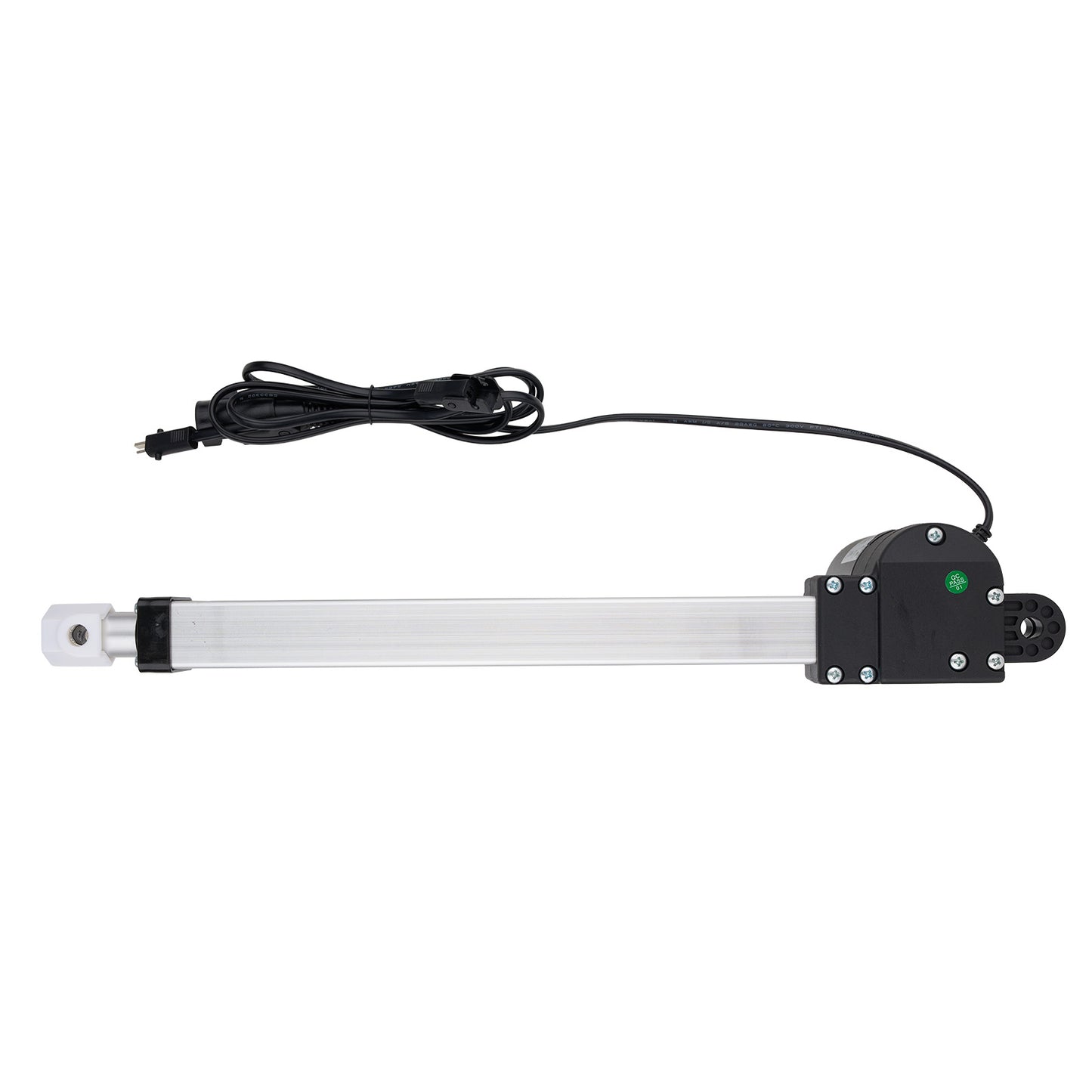 Linear actuator with cable on a white background