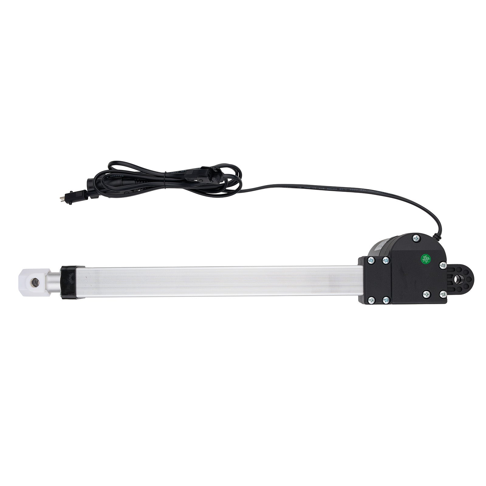 Linear actuator with cable on a white background