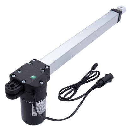 Linear actuator with cable on a white background