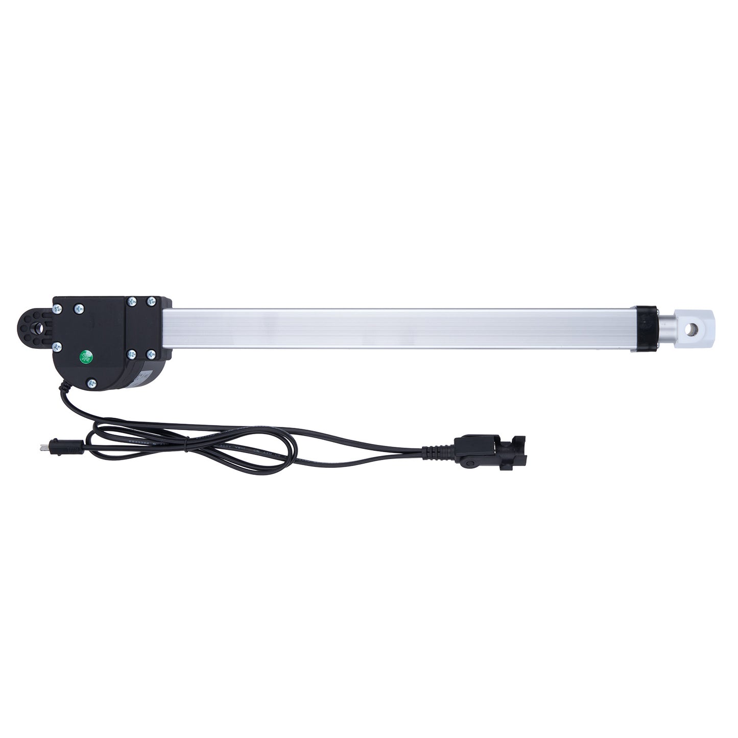 Linear actuator with power cord on a white background