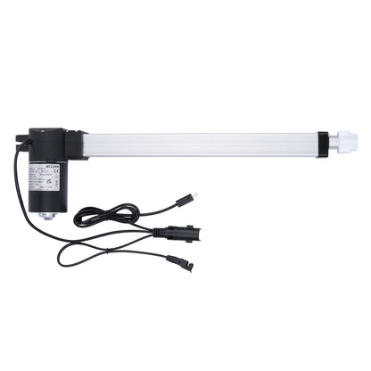 Linear actuator with cable on a white background