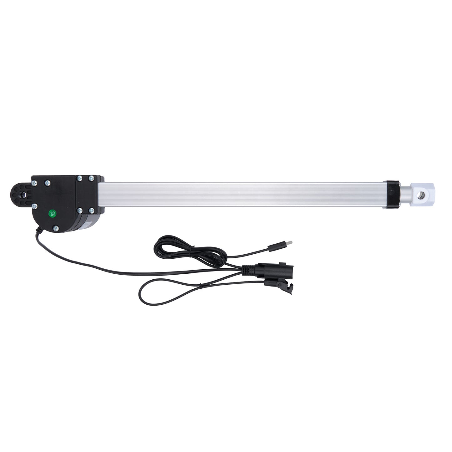 Linear actuator with power cable on a white background