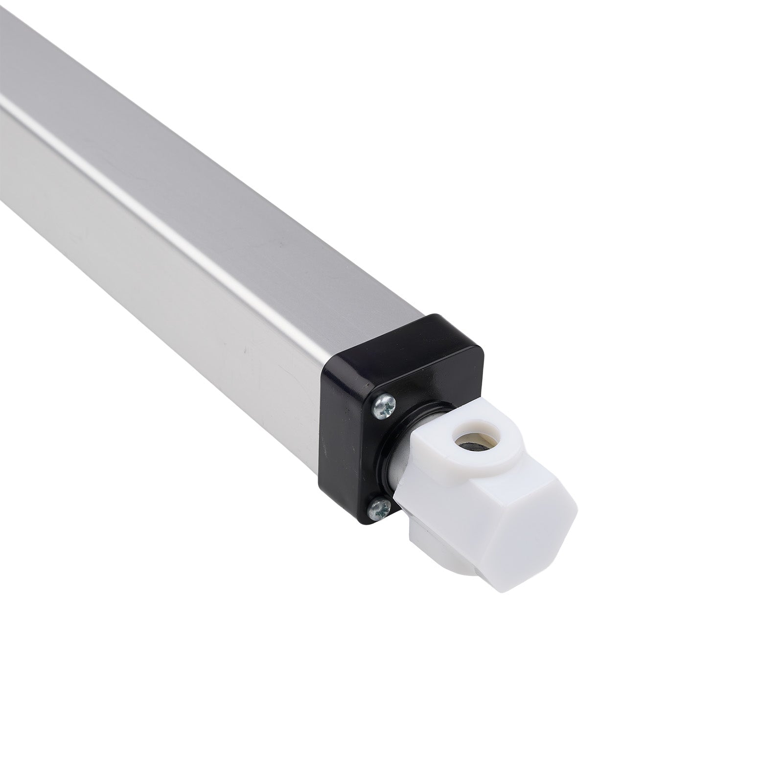 Black metal rod with connectors on a white background