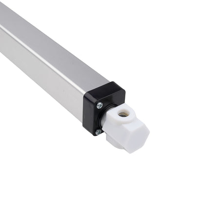 Black metal rod with connectors on a white background