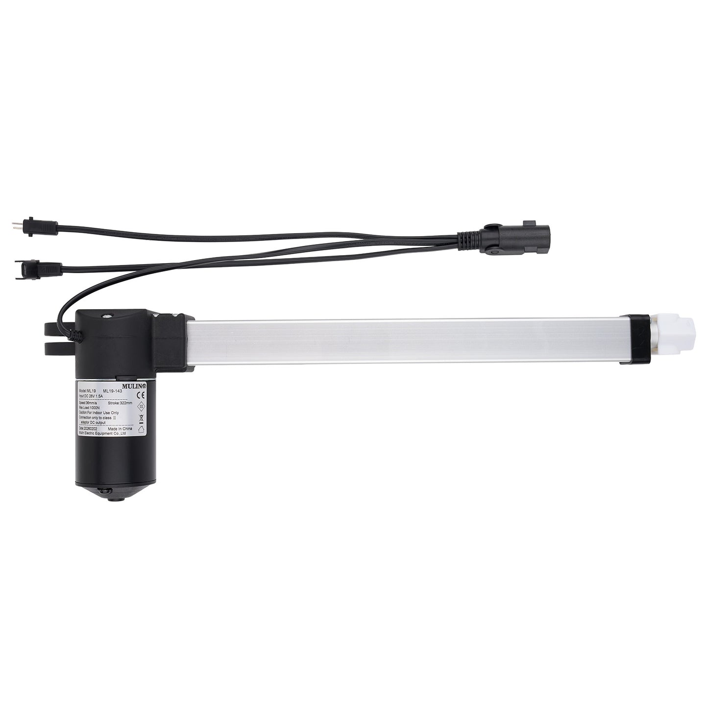 Mechanical arm with joints and cables on a white background