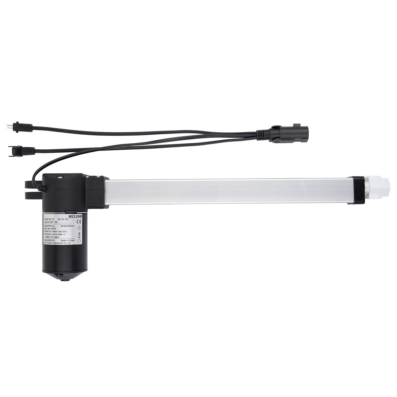 Mechanical arm with joints and cables on a white background