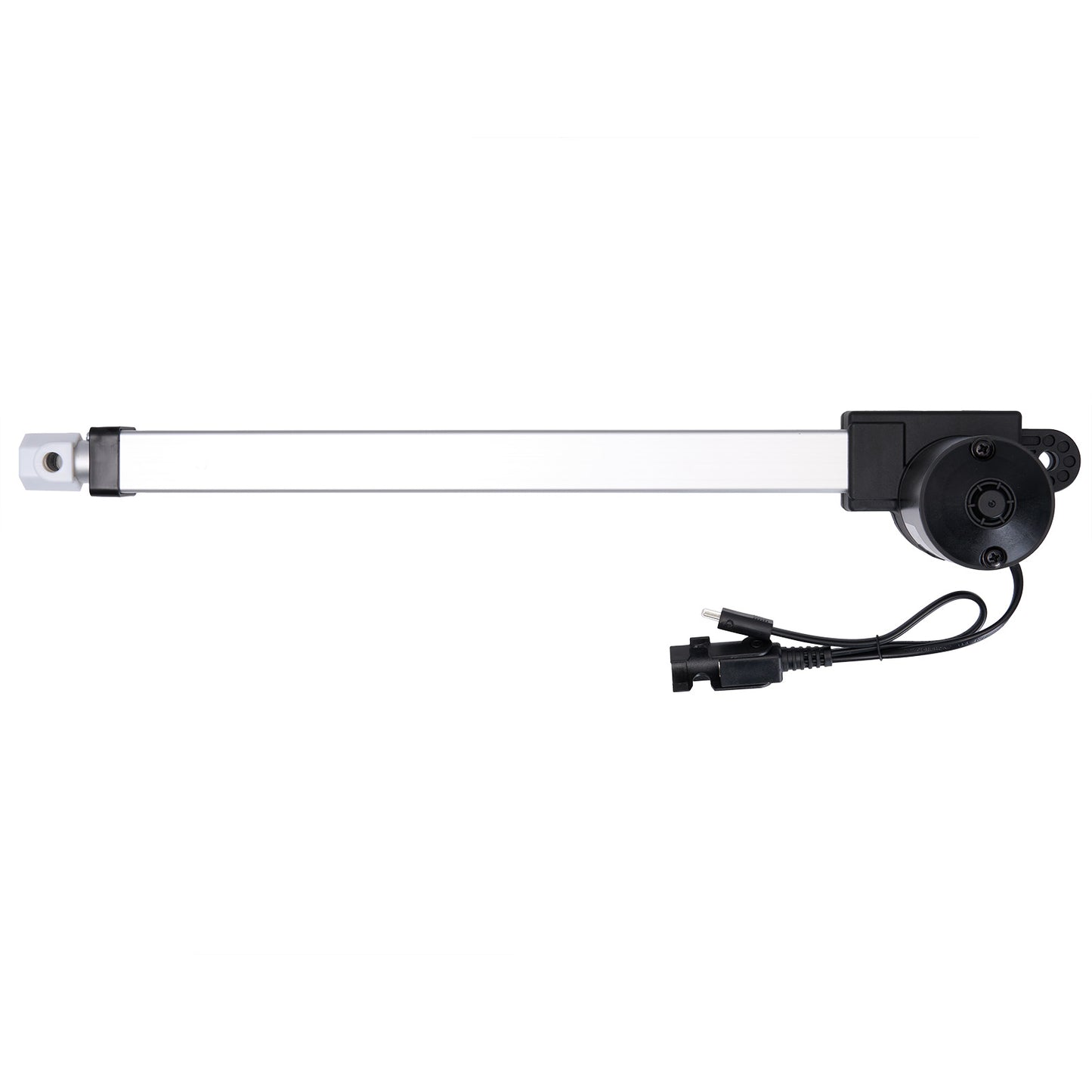Mechanical linear actuator on a white background